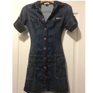 Denim button down Mini Dress